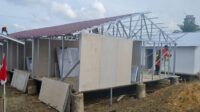Bagaimana bentuk dan teknologi huntara modular di Aceh Tamiang?