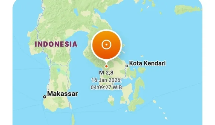 Gempa 1,8 Magnitudo Guncang Kolaka, Tak Terasa Saat Pagi Hari